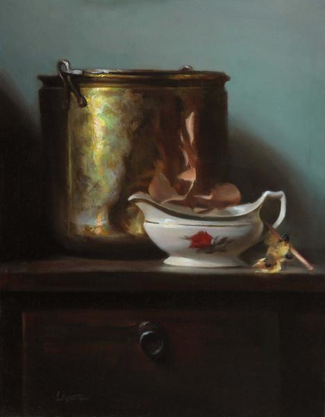 The Red Rose, oil on panel, 18  x 14 inches, $2,800 