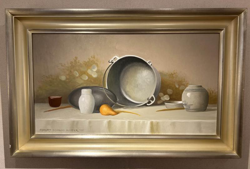Arrangement with an Aluminum Kettle, oil on canvas, 20 x 36 inches, $21,000 