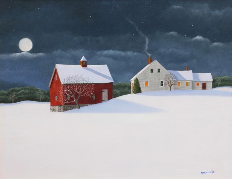 Moonlight and Lamplight, oil on panel, 11 x 14 inches &nbsp; SOLD 