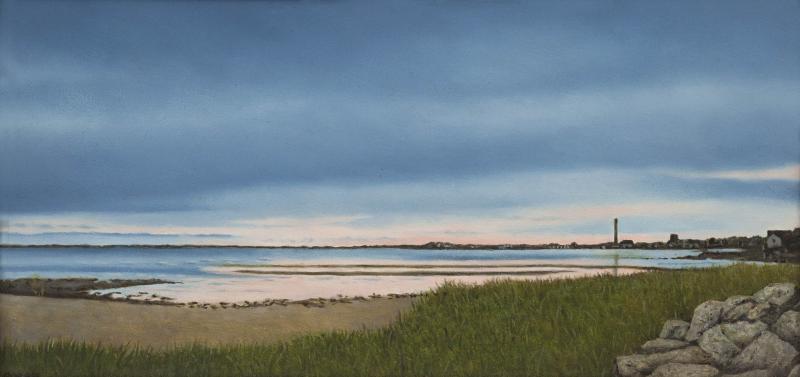 Evening Glow, Provincetown, oil on panel, 5 x 10 inches, $2,000 
