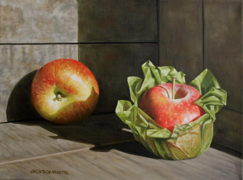 Apples in Crate, oil on canvas, 12 x 16 inches   SOLD 