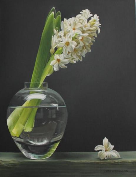 Hyacinth in Vase, oil on canvas, 18 x 14 inches   SOLD 