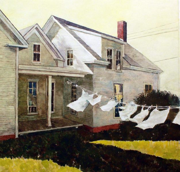 Monday in Thomaston, watercolor on paper, 13 x 13.5 inches   SOLD 