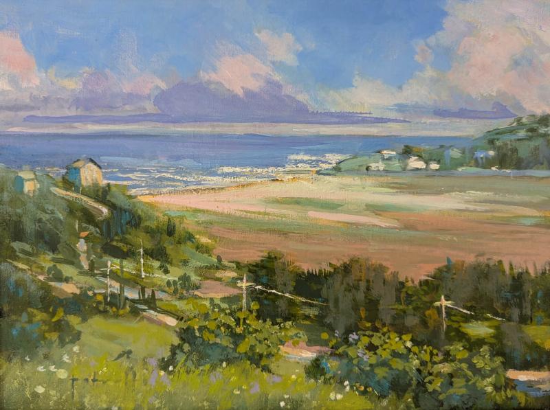 Ballston Beach Break, oil on linen panel, 9 x 12 inches, $1,200 