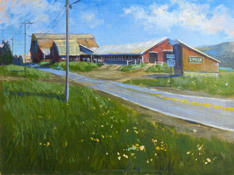 Jahnke's Farm, oil on panel, 12 x 16 inches, $2,200 