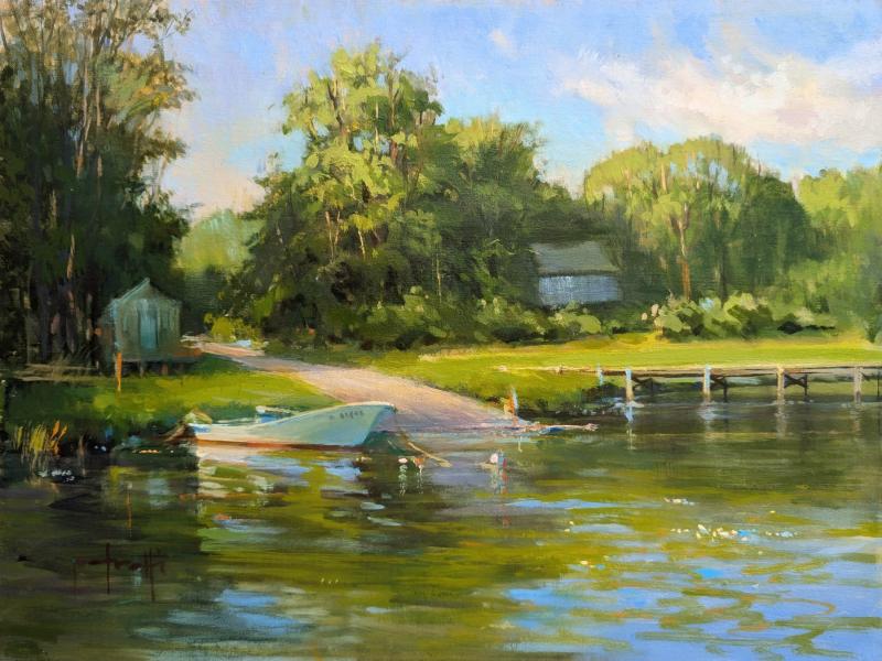Memories of River Road Landing, oil on linen panel, 12 x 16 inches, $2,200 