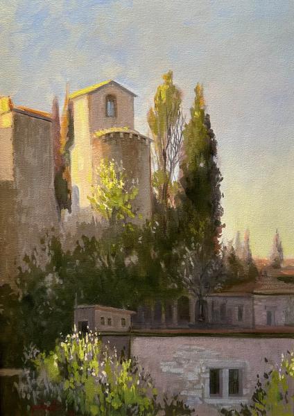 Qan Guirico Twilight, oil on linen panel, 20 x 14 inches, $2,400 