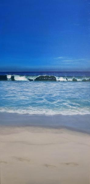 Into the Blue, oil on linen, 36 x 18 inches, $Please Inquire 