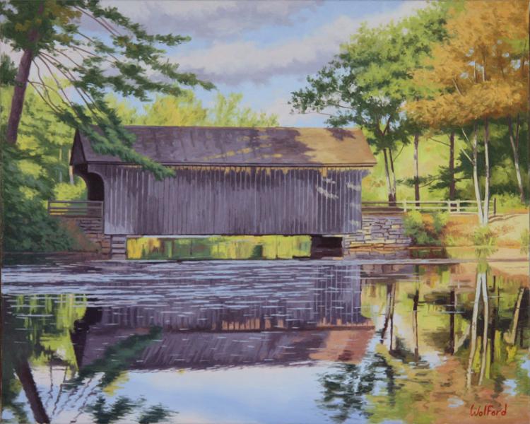 Covered Bridge, oil on canvas, 16 x 20 inches, $3,000 