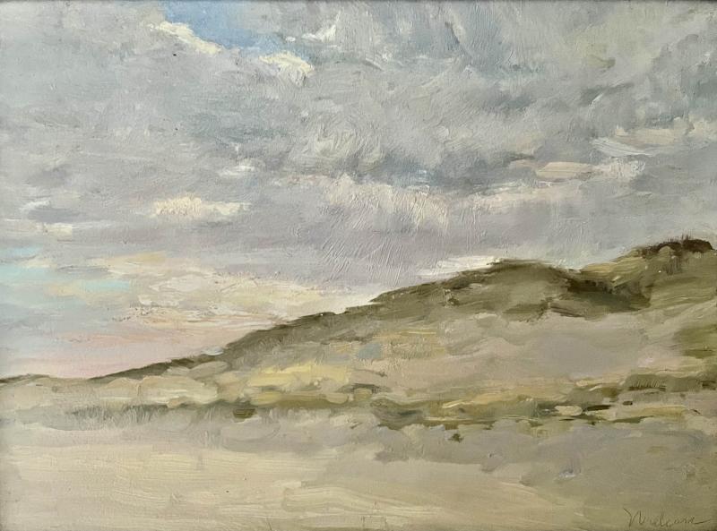 Clouds Breaking, Outer Beach, oil on wood panel , 9 x 12 inches, $1,100 