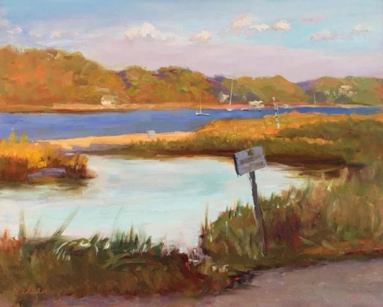 Jackknife Pool, Chatham, oil on wood panel, 12 x 16 inches, $1,500 