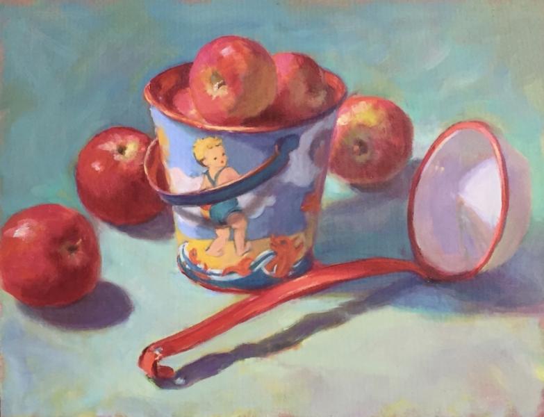 Vintage Pail , oil on mounted canvas, 14 x 18 inches, $2,200 