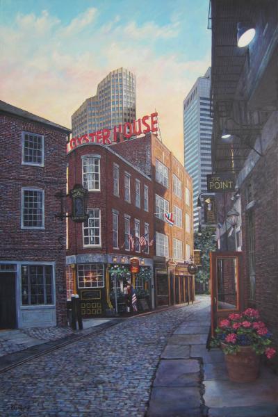 Early Evening, Marshall Street, oil on canvas, 35 x 23 inches, $9,000 