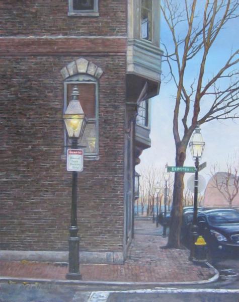 Crisp Morning in March- Brimmer Street to Hatch Shell, oil on panel, 8 x 10 inches    SOLD 