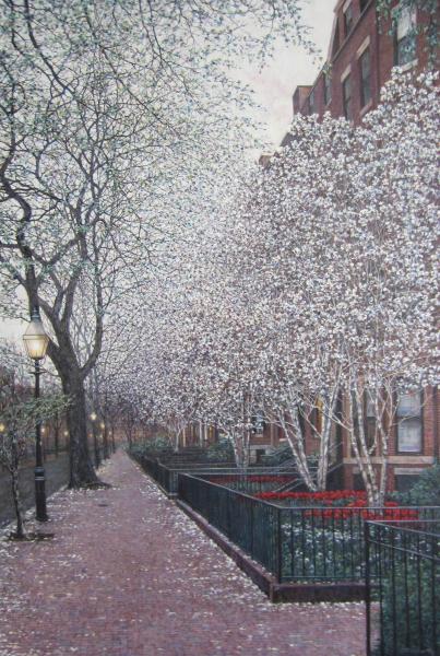 Spring Snowfall, Back Bay, oil on canvas, 36 x 24inches, $9,000 