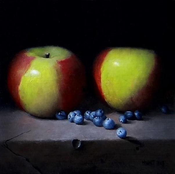 Apples and Blueberries, oil on panel, 9 x 12 inches   SOLD 