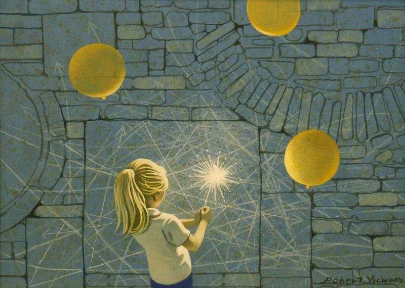 Alexandra's Sparkler, egg tempera, 9 x 12 inches   SOLD 