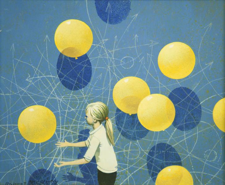 Balloons Galore, egg tempera, 10 x 12 inches   SOLD 