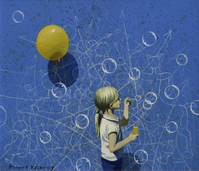 Picasso and Bubbles, egg tempera, 10 x 12 inches   SOLD 