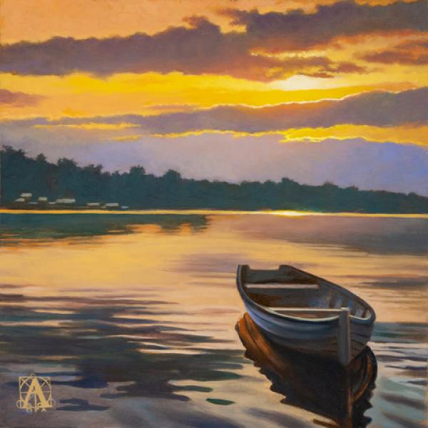 Adrift, oil on panel, 8 x 8 inches, $1,450 