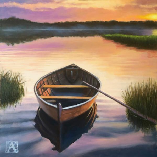 Adrift II, oil on panel, 8 x 8 inches, $1,450 