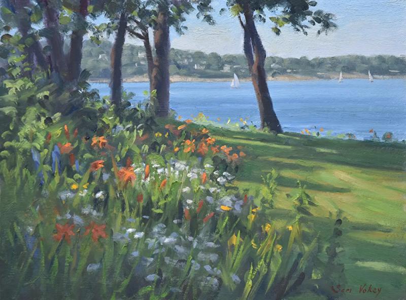 Rockport Garden, Sketch, oil on linen, 12 x 16 inches, $2,800 