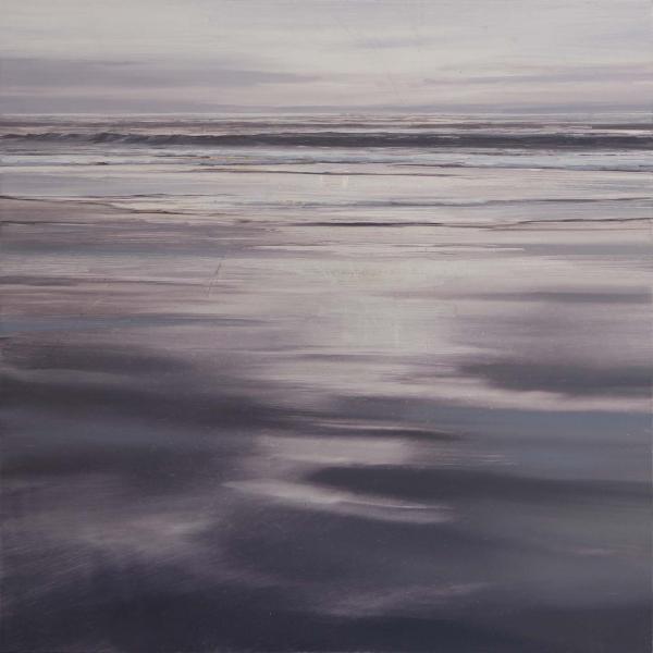 A Place for Light, oil on silver leafed  panel, 16 x 16 inches, $4,200 