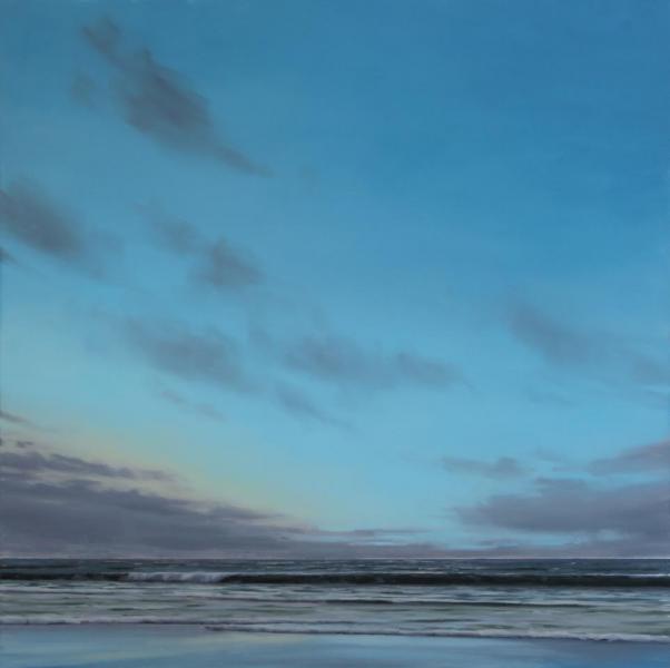 Solace, oil on silver leafed panel, 36 x 36 inches, $11,000 