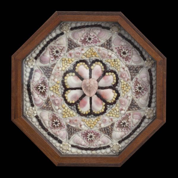 Floating Heart, Sailors' Valentine, assorted shells, 12 x 2 x 12 inches   SOLD 