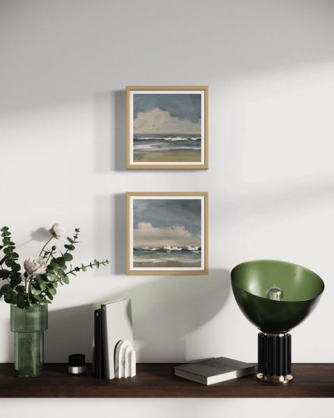 Gentle Tides, Calm Shores, oil on canvas , 12 x 12 inches, $2,500 each 