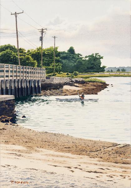 Monument Beach Kayaker , Watercolor on Paper, 15 x 10 inches, $2,200 