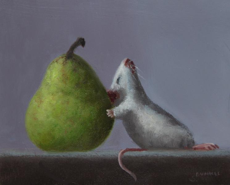 Big Push, oil on panel, 4 x 5 inches, $700 