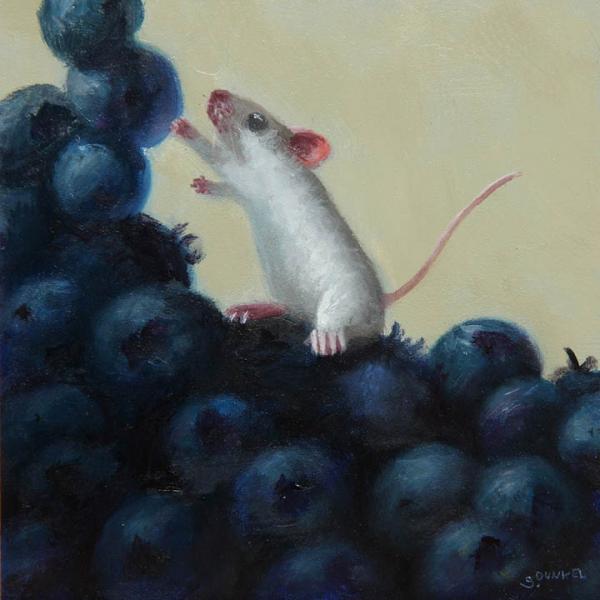 Blueberry Heaven, oil on panel, 5 x 5 inches   SOLD 
