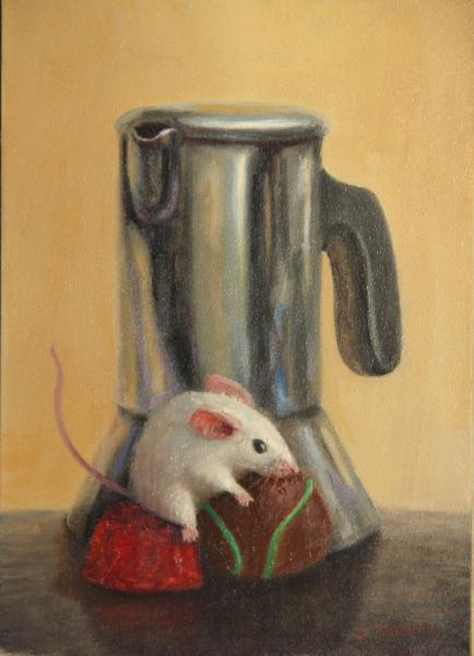 Coffee Break, oil on panel, 7 x 5 inches   SOLD 
