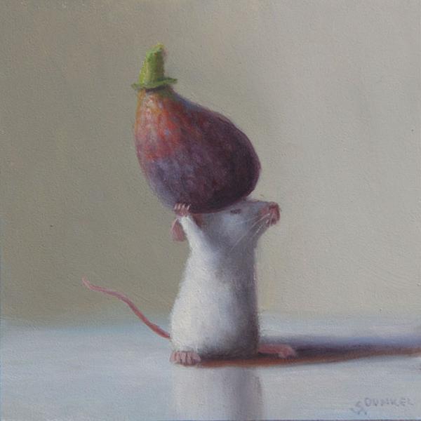 Fig Transport, oil on panel, 5 x 5 inches, $800 