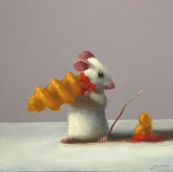 Fry Lunch, oil on panel, 5 x 5 inches   SOLD 