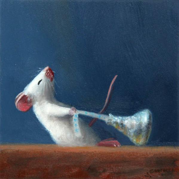 Grabbing a Kiss, oil on panel, 5 x 5 inches   SOLD 