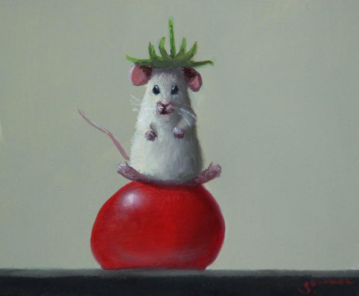 King of all Tomatoes, oil on panel, 4 x 5 inches   SOLD 