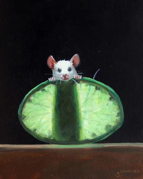 Lime X-ray, oil on panel, 5 x 4 inches &nbsp; SOLD 