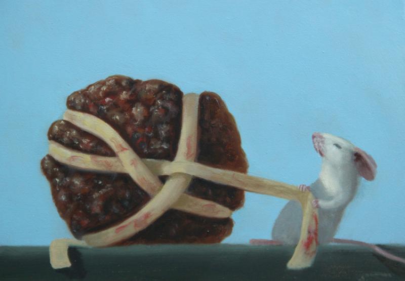 Linguini Leash, oil on panel, 5 x 7 inches   SOLD 