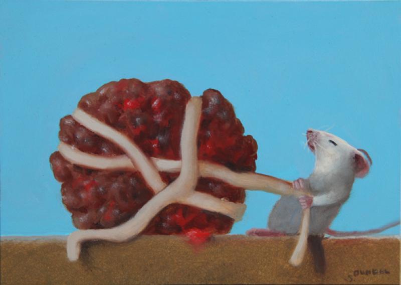 Meatball Takeout, oil on panel, 5 x 7 inches, $900 