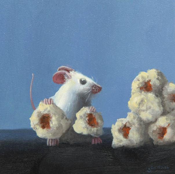 Movie Time, oil on panel, 5 x 5 inches   SOLD 