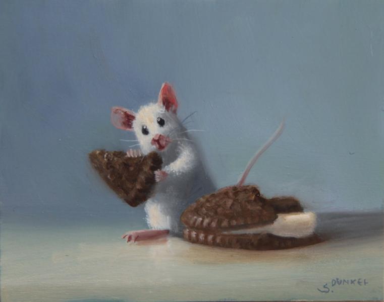 Oreo Chaos, oil on panel, 4 x 5 inches, $700 
