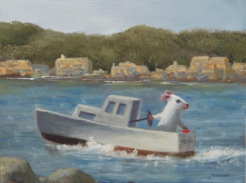 Out Fishing, oil on panel, 6 x 8 inches, $1,100 
