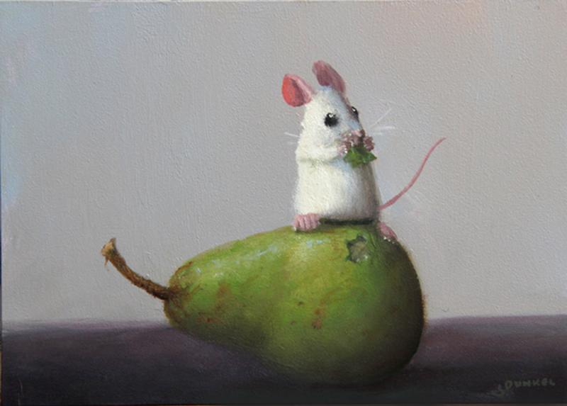 Pear Tester, oil on panel, 5 x 7 inches, $900 