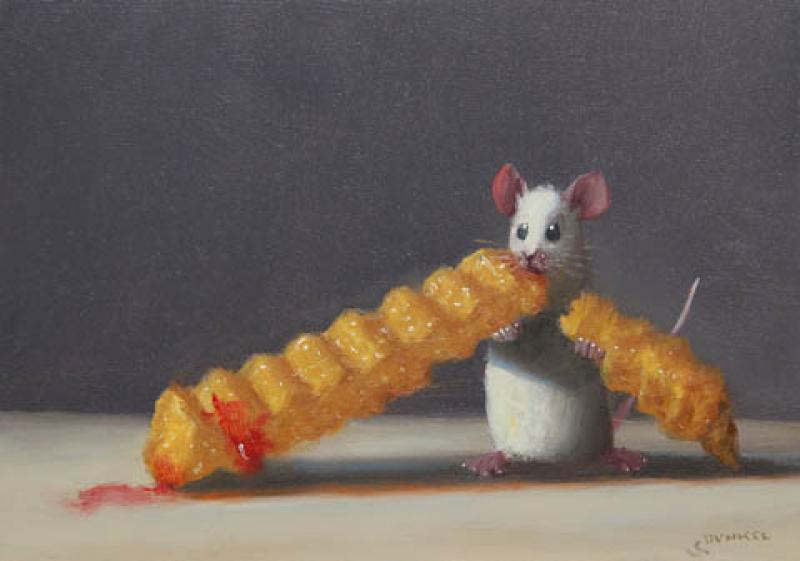 Pig Out, oil on panel, 5 x 7 inches   SOLD 