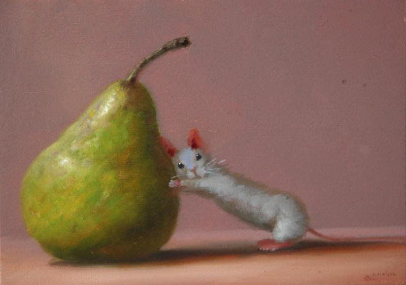 Pushy Fellow, oil on panel, 5 x 7 inches   SOLD 