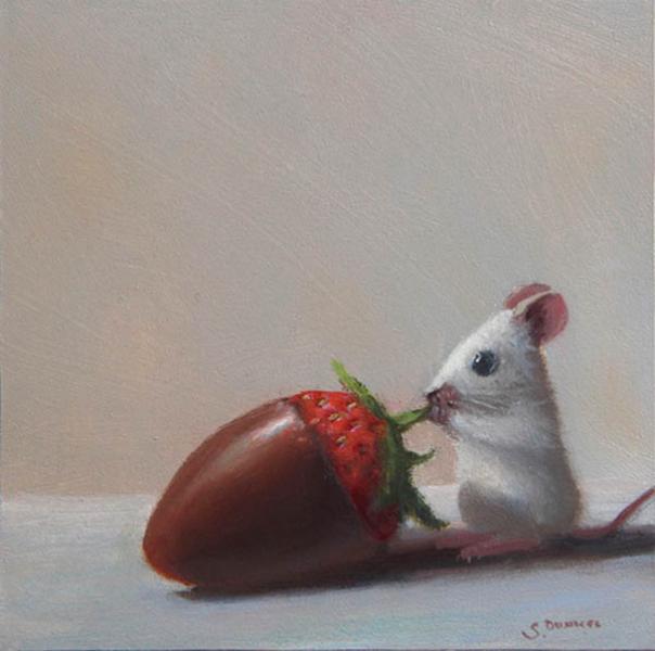 Start at the Top, oil on panel, 5 x 5 inches &nbsp; SOLD 