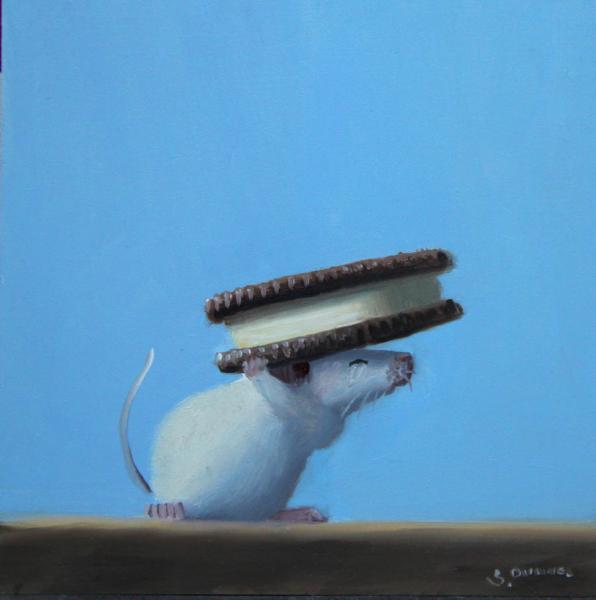 Takeout, oil on panel, 5 x 5 inches   SOLD 